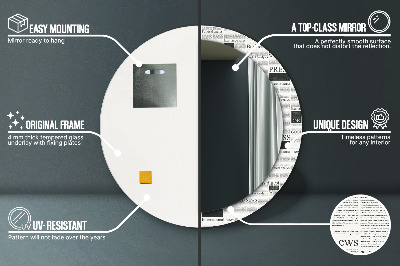 Bedrukte ronde spiegel Patroon uit kranten