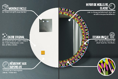 Bedrukte ronde spiegel Psychedelisch mandala -patroon