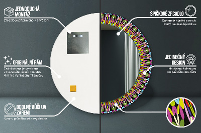 Bedrukte ronde spiegel Psychedelisch mandala -patroon