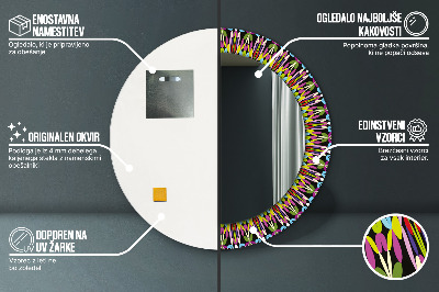 Bedrukte ronde spiegel Psychedelisch mandala -patroon