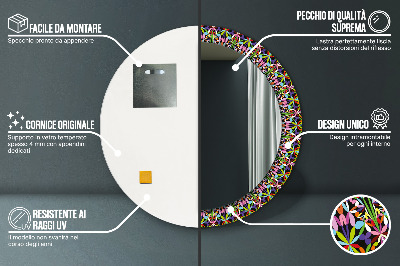 Bedrukte ronde spiegel Psychedelisch mandala -patroon