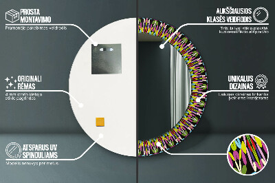 Bedrukte ronde spiegel Psychedelisch mandala -patroon