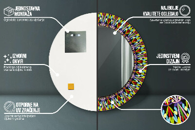 Bedrukte ronde spiegel Psychedelisch mandala -patroon