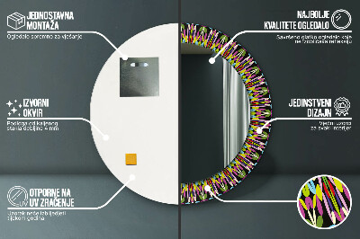 Bedrukte ronde spiegel Psychedelisch mandala -patroon