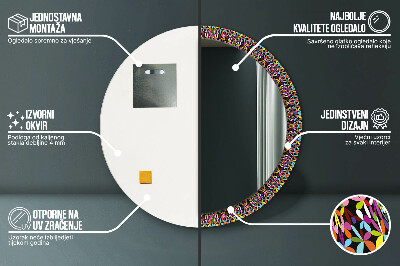 Bedrukte ronde spiegel Psychedelisch mandala -patroon