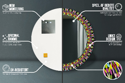 Bedrukte ronde spiegel Psychedelisch mandala -patroon