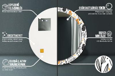 Bedrukte ronde spiegel Papai -patroon