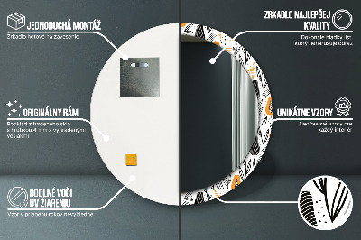 Bedrukte ronde spiegel Papai -patroon