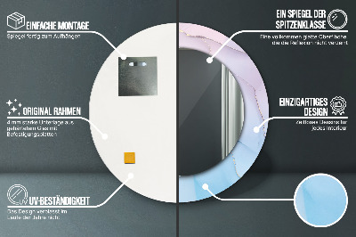 Ronde spiegel met decoratie Moderne marmeren textuur