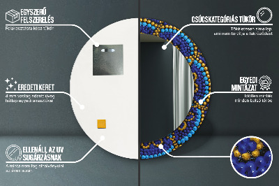 Ronde spiegel lijst met print Decoratieve compositie