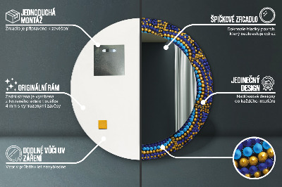 Ronde spiegel lijst met print Decoratieve compositie