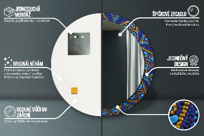 Ronde spiegel lijst met print Decoratieve compositie