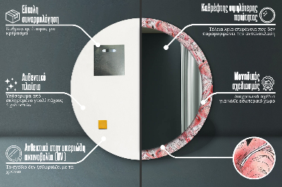 Ronde spiegel met decoratie Vlammend patroon