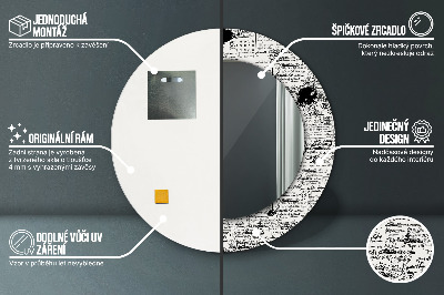 Ronde spiegel met bedrukte lijst Sjabloon