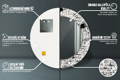 Ronde spiegel met bedrukte lijst Sjabloon