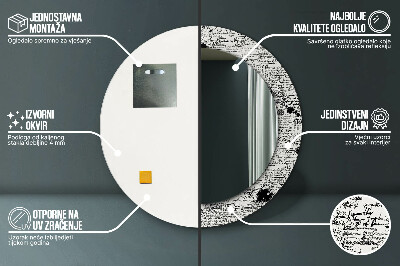 Ronde spiegel met bedrukte lijst Sjabloon