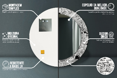 Ronde spiegel met bedrukte lijst Sjabloon