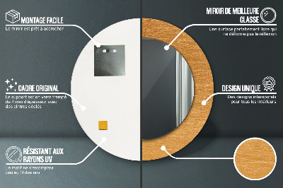 Ronde spiegel met bedrukte lijst Metalen oppervlak