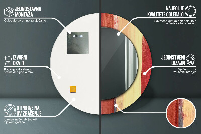 Ronde spiegel met bedrukte lijst Abstracte foto