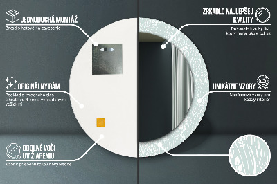 Bedrukte ronde spiegel Hand -getrawn compositie