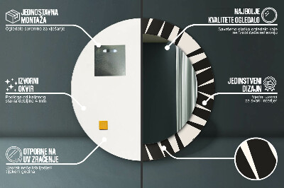 Bedrukte ronde spiegel Abstractie geometrie