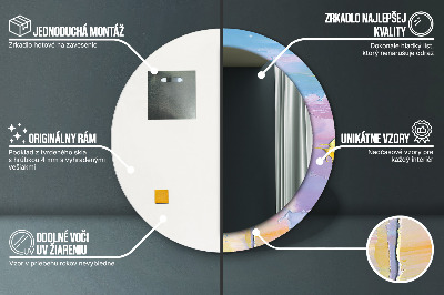 Bedrukte ronde spiegel Olieverftextuur