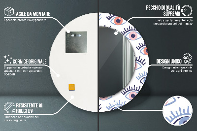 Bedrukte ronde spiegel Stijl van moderne ogen