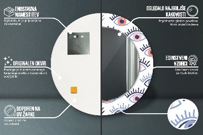 Bedrukte ronde spiegel Stijl van moderne ogen