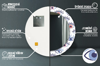 Bedrukte ronde spiegel Stijl van moderne ogen