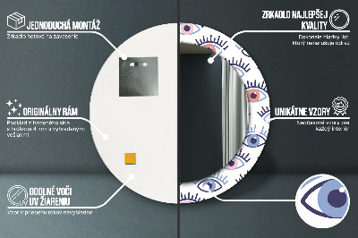 Bedrukte ronde spiegel Stijl van moderne ogen