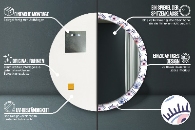 Bedrukte ronde spiegel Stijl van moderne ogen