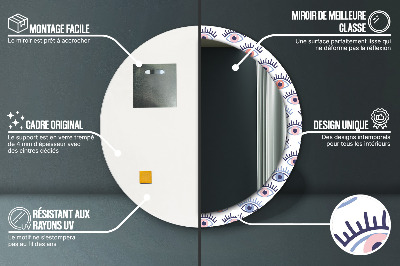 Bedrukte ronde spiegel Stijl van moderne ogen