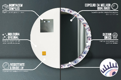 Bedrukte ronde spiegel Stijl van moderne ogen