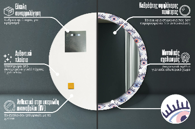 Bedrukte ronde spiegel Stijl van moderne ogen