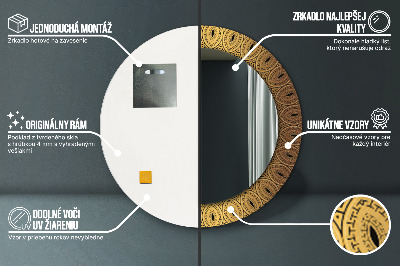 Ronde spiegel met bedrukte lijst Grieks ornament