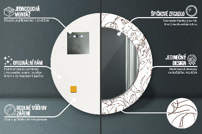 Bedrukte ronde spiegel Kunstlijnen