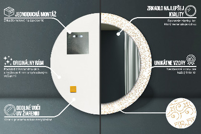 Bedrukte ronde spiegel Indiase mandala