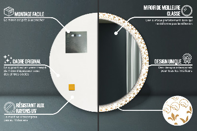 Bedrukte ronde spiegel Indiase mandala