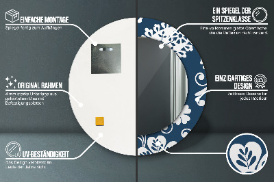 Bedrukte ronde spiegel Paisley compositie