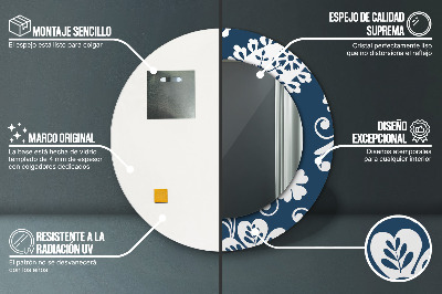Bedrukte ronde spiegel Paisley compositie