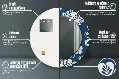 Bedrukte ronde spiegel Paisley compositie