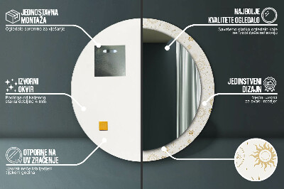 Bedrukte ronde spiegel Mystiek esoterisch patroon