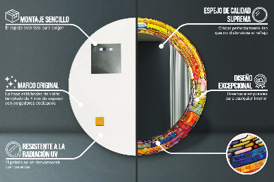 Bedrukte ronde spiegel Kleurrijk gebrandschilderd glazen raam