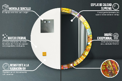 Bedrukte ronde spiegel Kleurrijk gebrandschilderd glazen raam