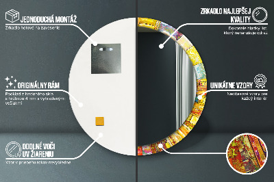 Bedrukte ronde spiegel Kleurrijk gebrandschilderd glazen raam