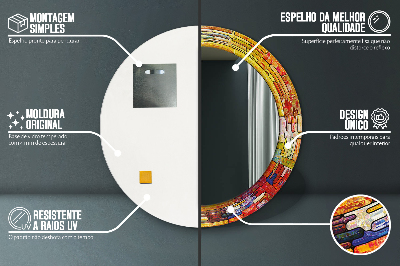 Bedrukte ronde spiegel Kleurrijk gebrandschilderd glazen raam