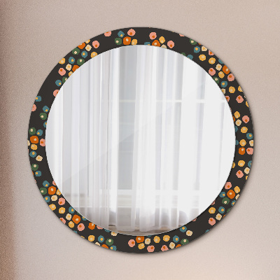 Bedrukte ronde spiegel Bloemenstippen