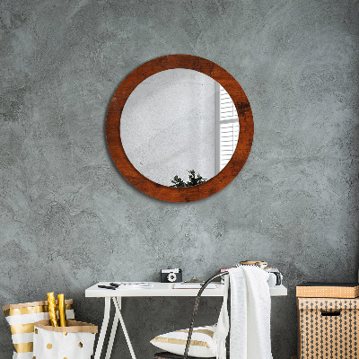 Ronde spiegel met decoratie Natuurlijk hout
