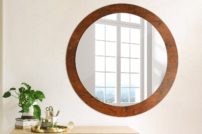 Ronde spiegel met decoratie Natuurlijk hout