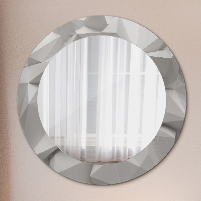 Ronde spiegel met decoratie Abstract wit kristal
